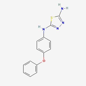 molecular formula C14H12N4OS B8044369 2-N-(4-phenoxyphenyl)-1,3,4-thiadiazole-2,5-diamine 