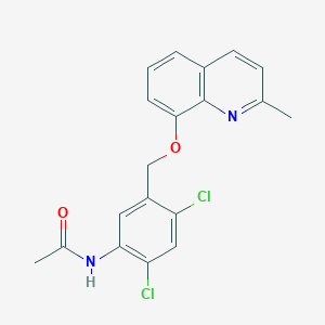 molecular formula C19H16Cl2N2O2 B8044427 N-[2,4-dichloro-5-[(2-methylquinolin-8-yl)oxymethyl]phenyl]acetamide 