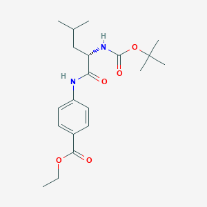 molecular formula C20H30N2O5 B8044686 ethyl 4-[[(2S)-4-methyl-2-[(2-methylpropan-2-yl)oxycarbonylamino]pentanoyl]amino]benzoate 
