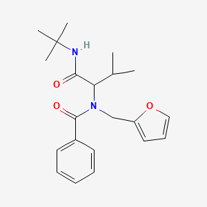 molecular formula C21H28N2O3 B8044698 N-[1-(tert-butylamino)-3-methyl-1-oxobutan-2-yl]-N-(furan-2-ylmethyl)benzamide 