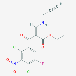 molecular formula C15H11Cl2FN2O5 B8044914 ethyl (Z)-2-(2,4-dichloro-5-fluoro-3-nitrobenzoyl)-3-(prop-2-ynylamino)prop-2-enoate 