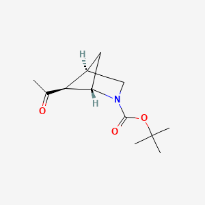 molecular formula C12H19NO3 B8045311 Tert-butyl (1S,4R,5S)-5-acetyl-2-azabicyclo[2.1.1]hexane-2-carboxylate 