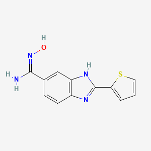 molecular formula C12H10N4OS B8045860 N'-hydroxy-2-thiophen-2-yl-3H-benzimidazole-5-carboximidamide 