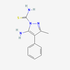 molecular formula C11H12N4S B8045901 5-Amino-3-methyl-4-phenyl-1H-pyrazole-1-carbothioamide 