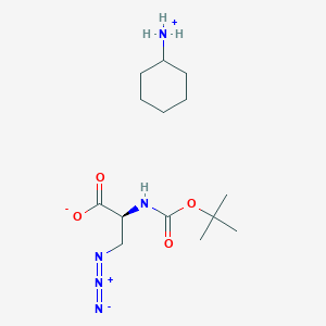 molecular formula C14H27N5O4 B8045929 (2S)-3-azido-2-[(2-methylpropan-2-yl)oxycarbonylamino]propanoate;cyclohexylazanium 