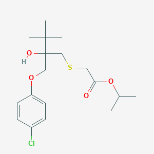 molecular formula C18H27ClO4S B8046148 Propan-2-yl 2-[2-[(4-chlorophenoxy)methyl]-2-hydroxy-3,3-dimethylbutyl]sulfanylacetate 