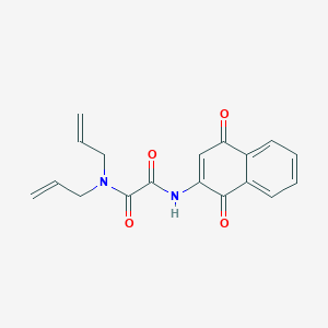 molecular formula C18H16N2O4 B8046166 N-(1,4-dioxonaphthalen-2-yl)-N',N'-bis(prop-2-enyl)oxamide 