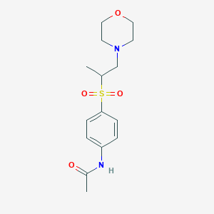 molecular formula C15H22N2O4S B8046382 N-[4-(1-morpholin-4-ylpropan-2-ylsulfonyl)phenyl]acetamide 