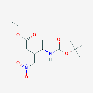 molecular formula C13H24N2O6 B8046484 ethyl (4S)-4-[(2-methylpropan-2-yl)oxycarbonylamino]-3-(nitromethyl)pentanoate 