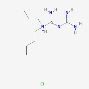 molecular formula C10H24ClN5 B8047458 dibutyl-(N'-carbamimidoylcarbamimidoyl)azanium;chloride 