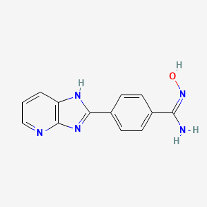 molecular formula C13H11N5O B8047709 N'-hydroxy-4-(1H-imidazo[4,5-b]pyridin-2-yl)benzenecarboximidamide 