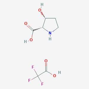 molecular formula C7H10F3NO5 B8047971 cis-3-Hydroxypyrrolidine-2-carboxylic acid tfa salt 