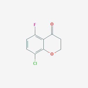 molecular formula C9H6ClFO2 B8048057 8-Chloro-5-fluorochroman-4-one 