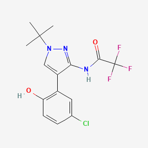 molecular formula C15H15ClF3N3O2 B8048103 N-(1-(tert-butyl)-4-(5-chloro-2-hydroxyphenyl)-1H-pyrazol-3-yl)-2,2,2-trifluoroacetamide CAS No. 1958100-69-0