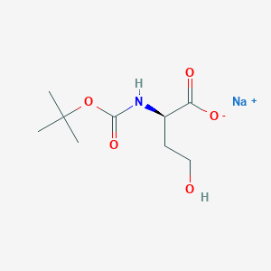molecular formula C9H16NNaO5 B8048117 sodium;(2R)-4-hydroxy-2-[(2-methylpropan-2-yl)oxycarbonylamino]butanoate 