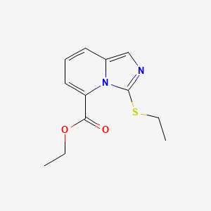 molecular formula C12H14N2O2S B8048155 Ethyl 3-(ethylthio)imidazo[1,5-a]pyridine-5-carboxylate 