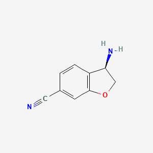 molecular formula C9H8N2O B8048422 (R)-3-Amino-2,3-dihydrobenzofuran-6-carbonitrile 