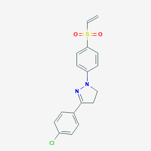 molecular formula C17H15ClN2O2S B080488 3-(4-Chlorophenyl)-4,5-dihydro-1-(4-(vinylsulphonyl)phenyl)-1H-pyrazole CAS No. 13399-90-1