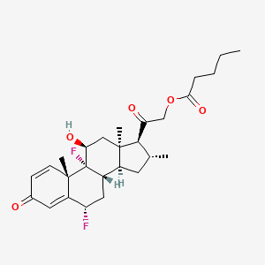 molecular formula C27H36F2O5 B8048864 [2-[(6S,8S,9R,10S,11S,13R,14S,16R,17S)-6,9-difluoro-11-hydroxy-10,13,16-trimethyl-3-oxo-7,8,11,12,14,15,16,17-octahydro-6H-cyclopenta[a]phenanthren-17-yl]-2-oxoethyl] pentanoate 