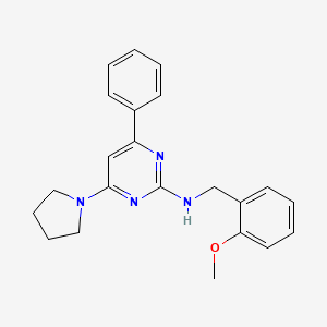 molecular formula C22H24N4O B8049143 N-[(2-methoxyphenyl)methyl]-4-phenyl-6-pyrrolidin-1-ylpyrimidin-2-amine 