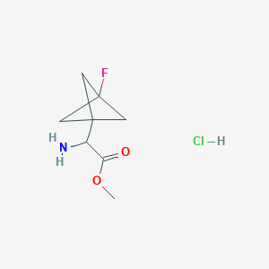molecular formula C8H13ClFNO2 B8049293 Methyl 2-amino-2-(3-fluoro-1-bicyclo[1.1.1]pentanyl)acetate hydrochloride 