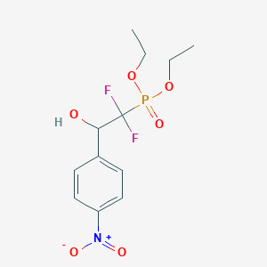 molecular formula C12H16F2NO6P B8050185 Diethyl (1,1-difluoro-2-hydroxy-2-(4-nitrophenyl)ethyl)phosphonate 