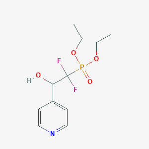 molecular formula C11H16F2NO4P B8050196 Diethyl (1,1-difluoro-2-hydroxy-2-(pyridin-4-yl)ethyl)phosphonate 