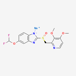 molecular formula C16H14F2N3NaO4S B8050732 sodium;5-(difluoromethoxy)-2-[(S)-(3,4-dimethoxypyridin-2-yl)methylsulfinyl]benzimidazol-1-ide 