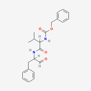 molecular formula C22H26N2O4 B8050788 benzyl N-{2-methyl-1-[(1-oxo-3-phenylpropan-2-yl)carbamoyl]propyl}carbamate 