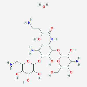 molecular formula C22H45N5O14 B8050843 AMikacin (hydrate) 