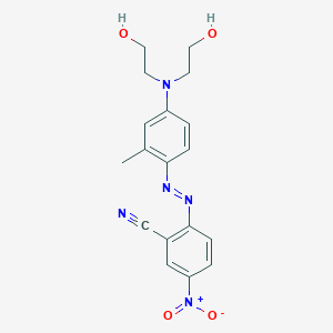 molecular formula C18H19N5O4 B080510 2-[[4-[Bis(2-hydroxyethyl)amino]-2-methylphenyl]diazenyl]-5-nitrobenzonitrile CAS No. 12236-25-8