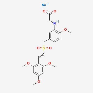molecular formula C21H24NNaO8S B8051011 sodium;2-[2-methoxy-5-[2-(2,4,6-trimethoxyphenyl)ethenylsulfonylmethyl]anilino]acetate 