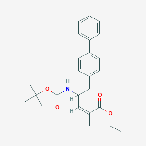 molecular formula C25H31NO4 B8051111 ethyl (2Z)-5-{[1,1'-biphenyl]-4-yl}-4-{[(tert-butoxy)carbonyl]amino}-2-methylpent-2-enoate 