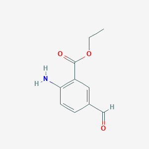 molecular formula C10H11NO3 B8051307 Ethyl 2-amino-5-formylbenzoate 