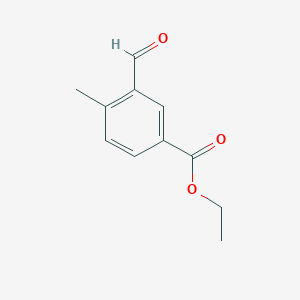 molecular formula C11H12O3 B8051309 Ethyl 3-formyl-4-methylbenzoate 