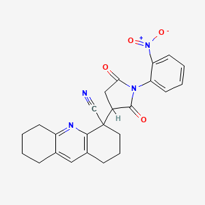 4-[1-(2-nitrophenyl)-2,5-dioxopyrrolidin-3-yl]-2,3,5,6,7,8-hexahydro-1H-acridine-4-carbonitrile