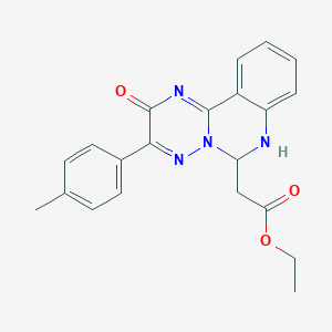 molecular formula C21H20N4O3 B8051771 Ethyl 2-[3-(4-methylphenyl)-2-oxo-6,7-dihydro-[1,2,4]triazino[2,3-c]quinazolin-6-yl]acetate 