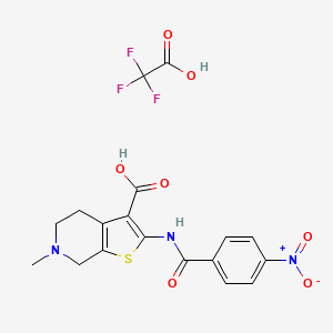 6-methyl-2-[(4-nitrobenzoyl)amino]-5,7-dihydro-4H-thieno[2,3-c]pyridine-3-carboxylic acid;2,2,2-trifluoroacetic acid
