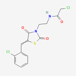 2-chloro-N-[2-[5-[(2-chlorophenyl)methylidene]-2,4-dioxo-1,3-thiazolidin-3-yl]ethyl]acetamide
