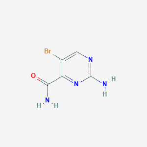 molecular formula C5H5BrN4O B8052048 2-Amino-5-bromopyrimidine-4-carboxamide 