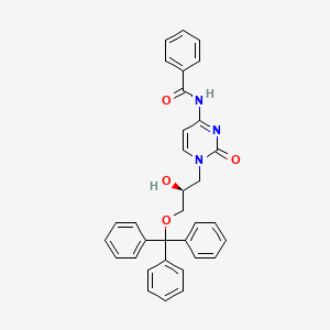 molecular formula C33H29N3O4 B8052060 N-[1,2-Dihydro-1-[(2S)-2-hydroxy-3-(triphenylmethoxy)propyl]-2-oxo-4-pyrimidinyl]benzamide CAS No. 132336-34-6
