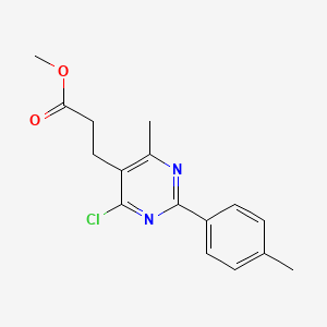 molecular formula C16H17ClN2O2 B8052125 Methyl 3-[4-chloro-6-methyl-2-(4-methylphenyl)pyrimidin-5-yl]propanoate 