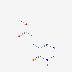 molecular formula C10H14N2O3 B8052247 Ethyl 3-(4-hydroxy-6-methylpyrimidin-5-YL)propanoate 