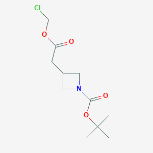 molecular formula C11H18ClNO4 B8052267 tert-Butyl 3-[2-(chloromethoxy)-2-oxoethyl]azetidine-1-carboxylate 