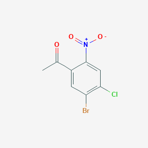 molecular formula C8H5BrClNO3 B8052715 1-(5-Bromo-4-chloro-2-nitrophenyl)ethanone 