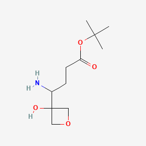 molecular formula C11H21NO4 B8053367 Tert-butyl 4-amino-4-(3-hydroxyoxetan-3-yl)butanoate 