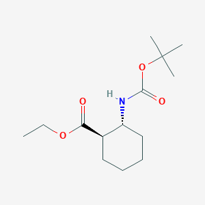 molecular formula C14H25NO4 B8053845 trans-Ethyl 2-((tert-butoxycarbonyl)amino)cyclohexanecarboxylate 