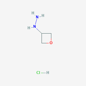 molecular formula C3H9ClN2O B8054035 Oxetan-3-ylhydrazine hydrochloride 