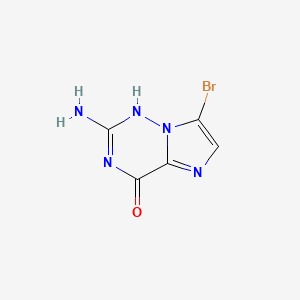molecular formula C5H4BrN5O B8054529 2-amino-7-bromo-1H-imidazo[2,1-f][1,2,4]triazin-4-one 