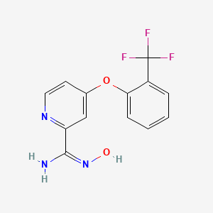 molecular formula C13H10F3N3O2 B8054578 N'-hydroxy-4-[2-(trifluoromethyl)phenoxy]pyridine-2-carboximidamide 